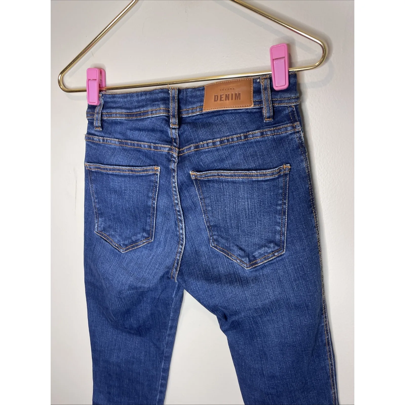 Womens‎ Sezane Denim Dark Wash Skinny Leg Jean Sz 27 - Image 7