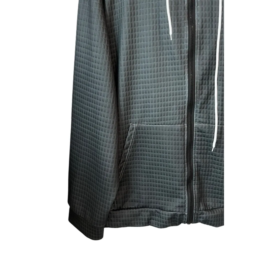 Fujian Ganzhou Oversized Hoodie Womens 9XL Green Be Real Logo Full Zip Waffle Size XL - Image 4