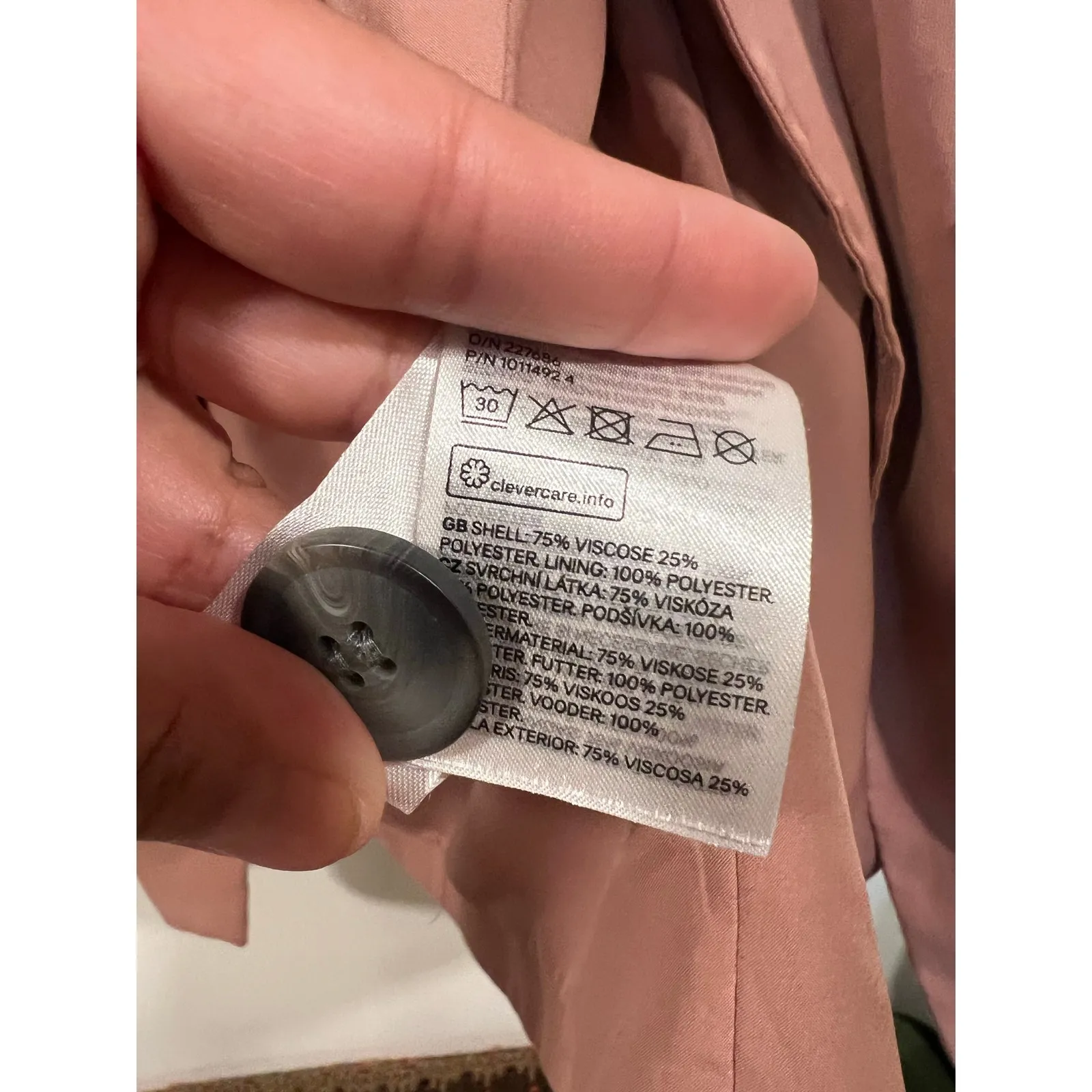 Women’s Plus Size Blush Rayon Spring Summer Double Breasted Blazer 2XL H&M - Image 8