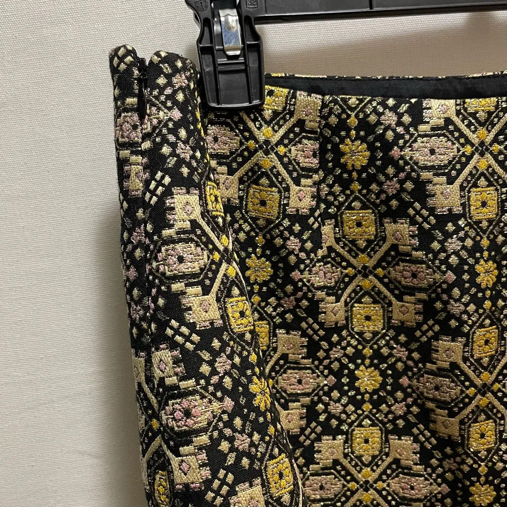 J. McLaughlin Lurex Jacquard Brocade A Line Skirt - 6 - Image 6