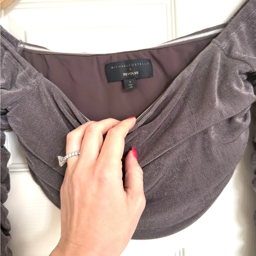 Michael Costello  X Revolve Jayce Gray Long Sleeve Skirt Set Size Small S - Image 7