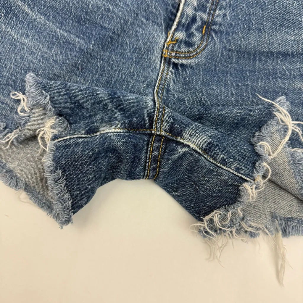 Rolla’s Original Short High Rise Cut Off Medium Juliet Wash Blue Denim Shorts Size 24 - Image 14
