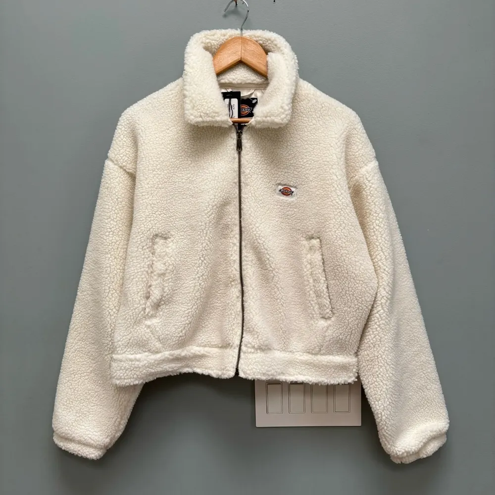 Dickies Palmerdale Borg Puffer Sherpa Jacket in Cream XL - Image 5
