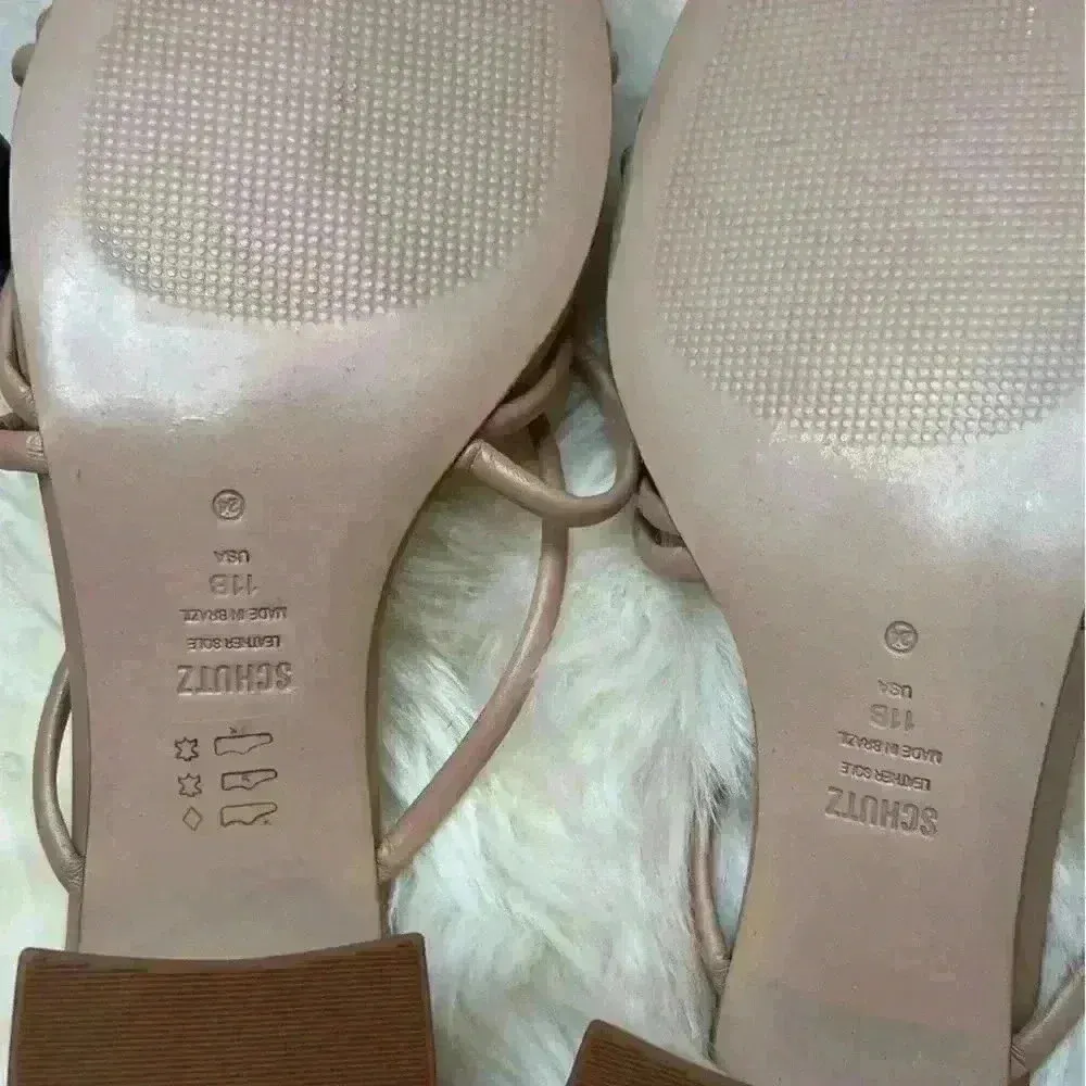Schutz Sandal Princey Strappy Knotted Heel Womens Shoe Beige Leather Sz11 NWOT - Image 4