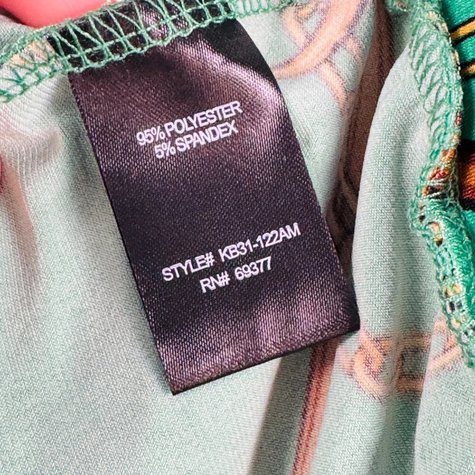 Antthony Equestrian Chain Print Pants 2X Green Stretch Scarfcore Baroque Lounge Size XXL - Image 4