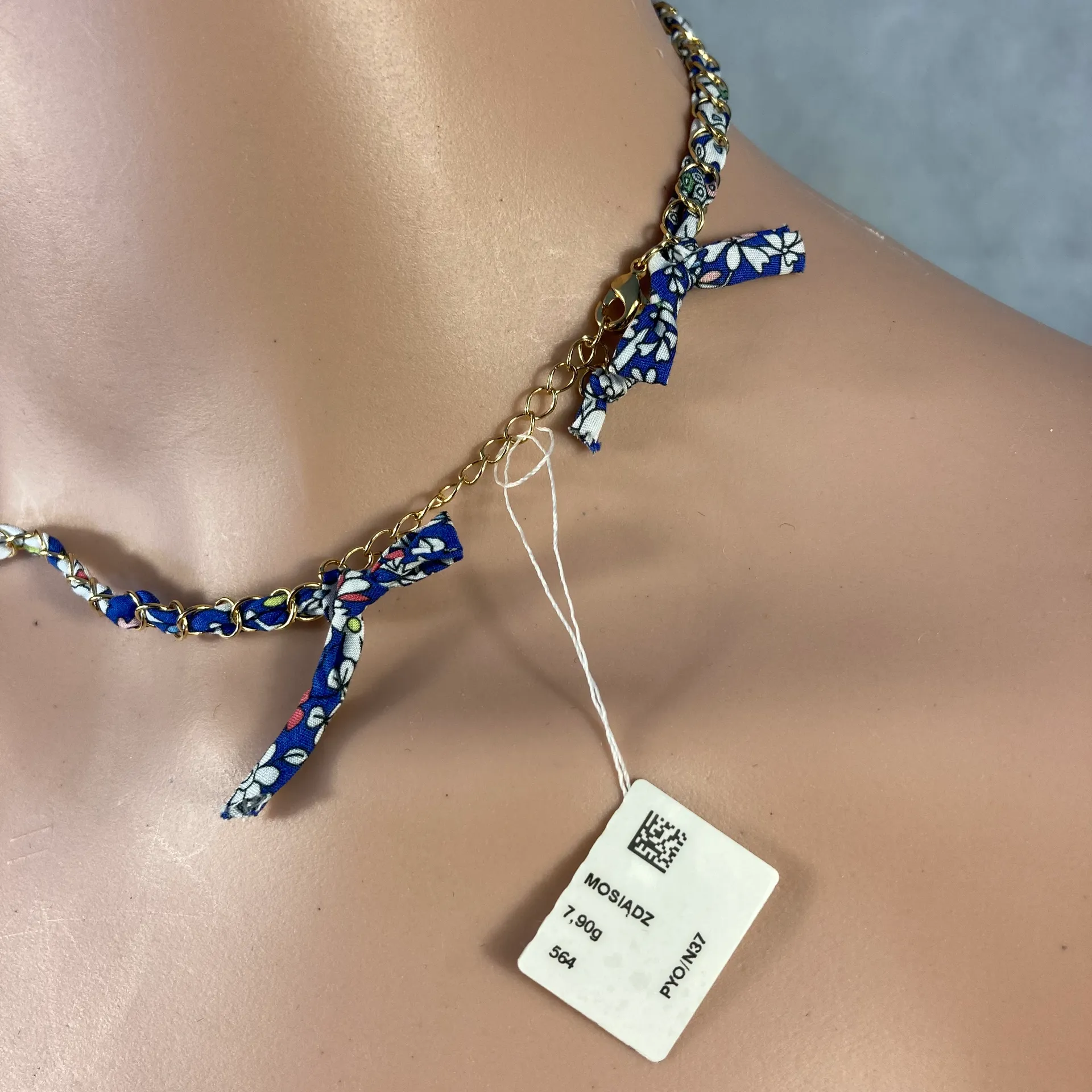 Picky Pica NWT  Necklaces Mix of Cotton fabric, Silver Chain and Brass Plate - Image 10