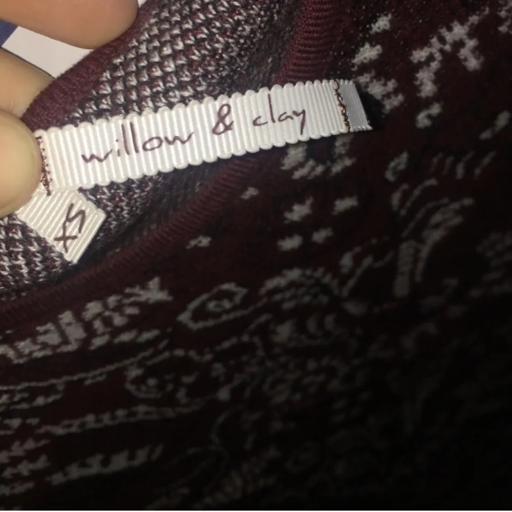 Willow & Clay Maroon Sweater Dress XS Lace Knit Bodycon Nordstrom - Image 3