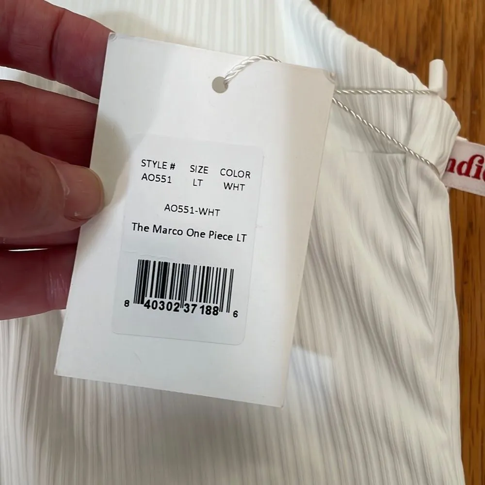 Andie‎ The Marco One Piece LT Rib Swimsuit White Size Large long torso NWT - Image 6