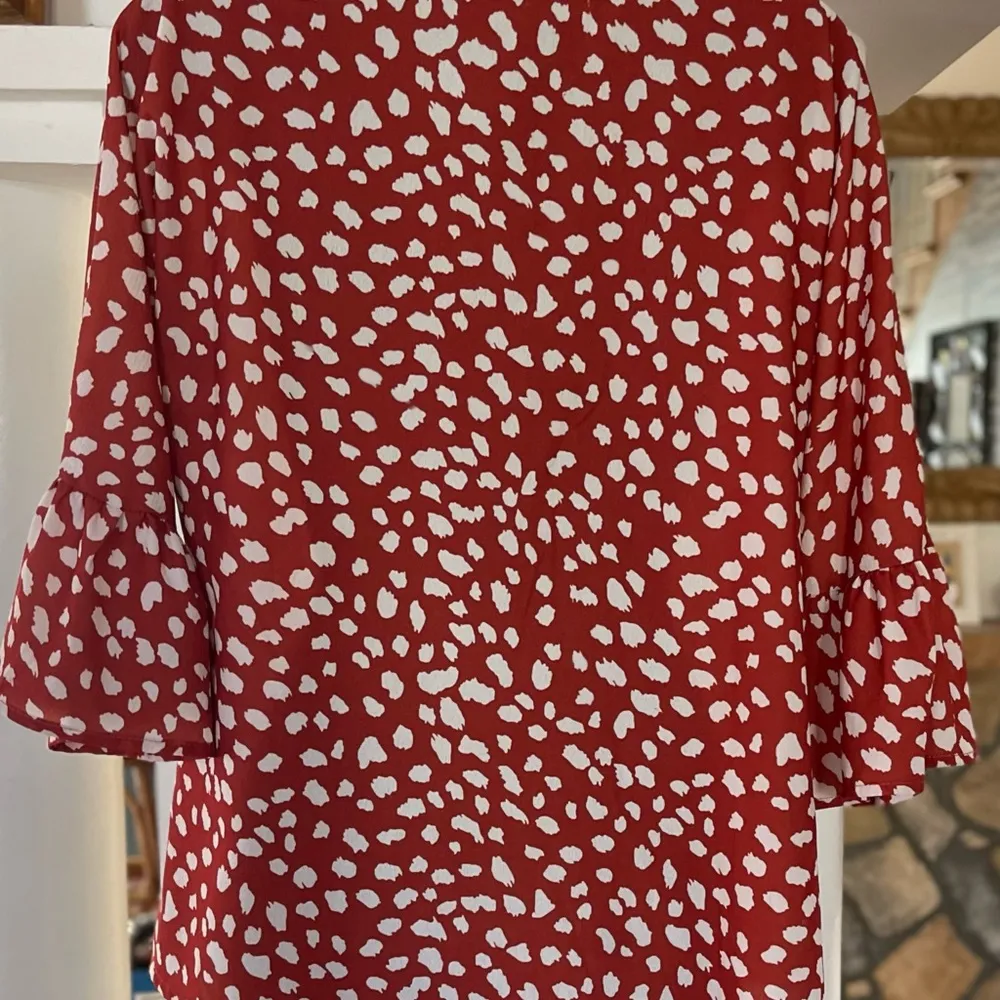 Kancystore Womens Button Down V Neck Tie Knot Front Tops 3/4 Sleeve Chif… Size M - Image 6