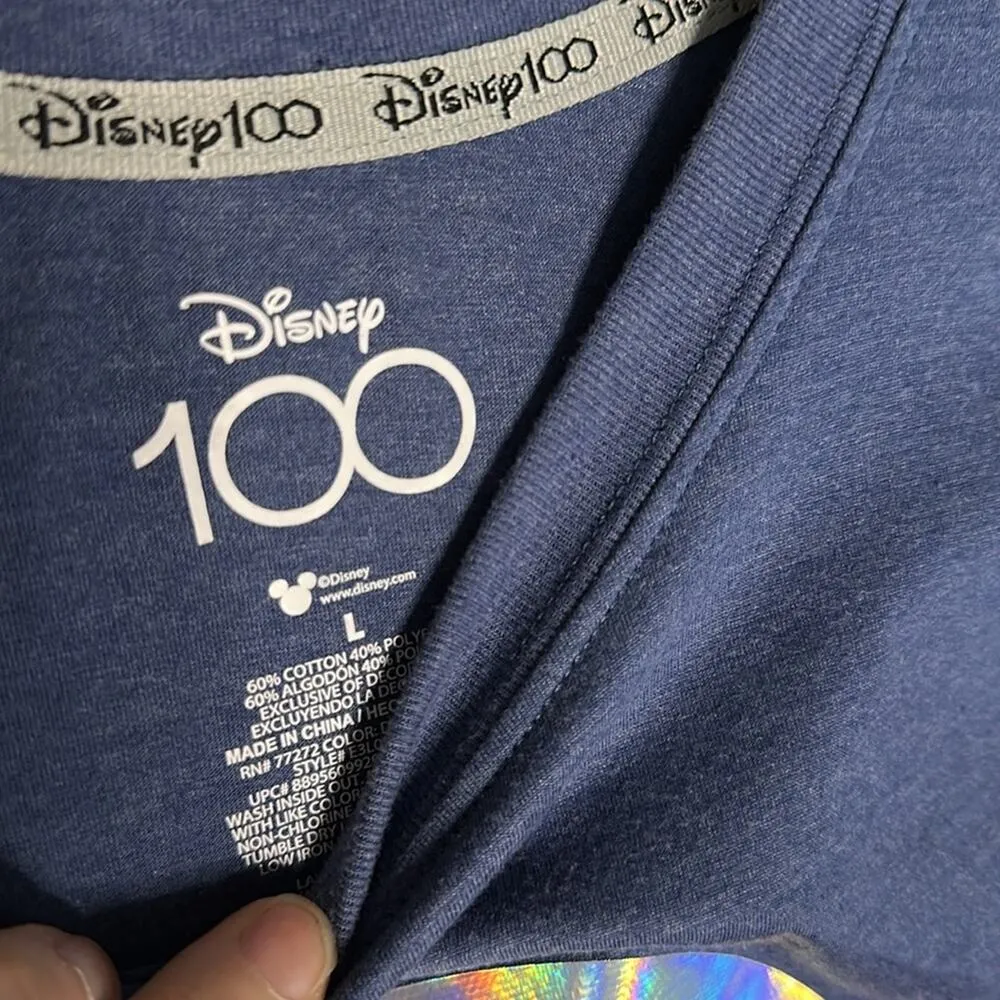 WDW Disney 100 Years of Wonder Anniversary T-Shirt Blue Original Mickey Mouse - Image 3