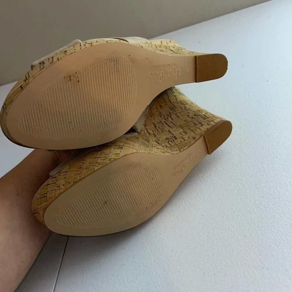 Charles David Latrice Tan Suede Strappy Wedge Sandals Size 9 - Image 5