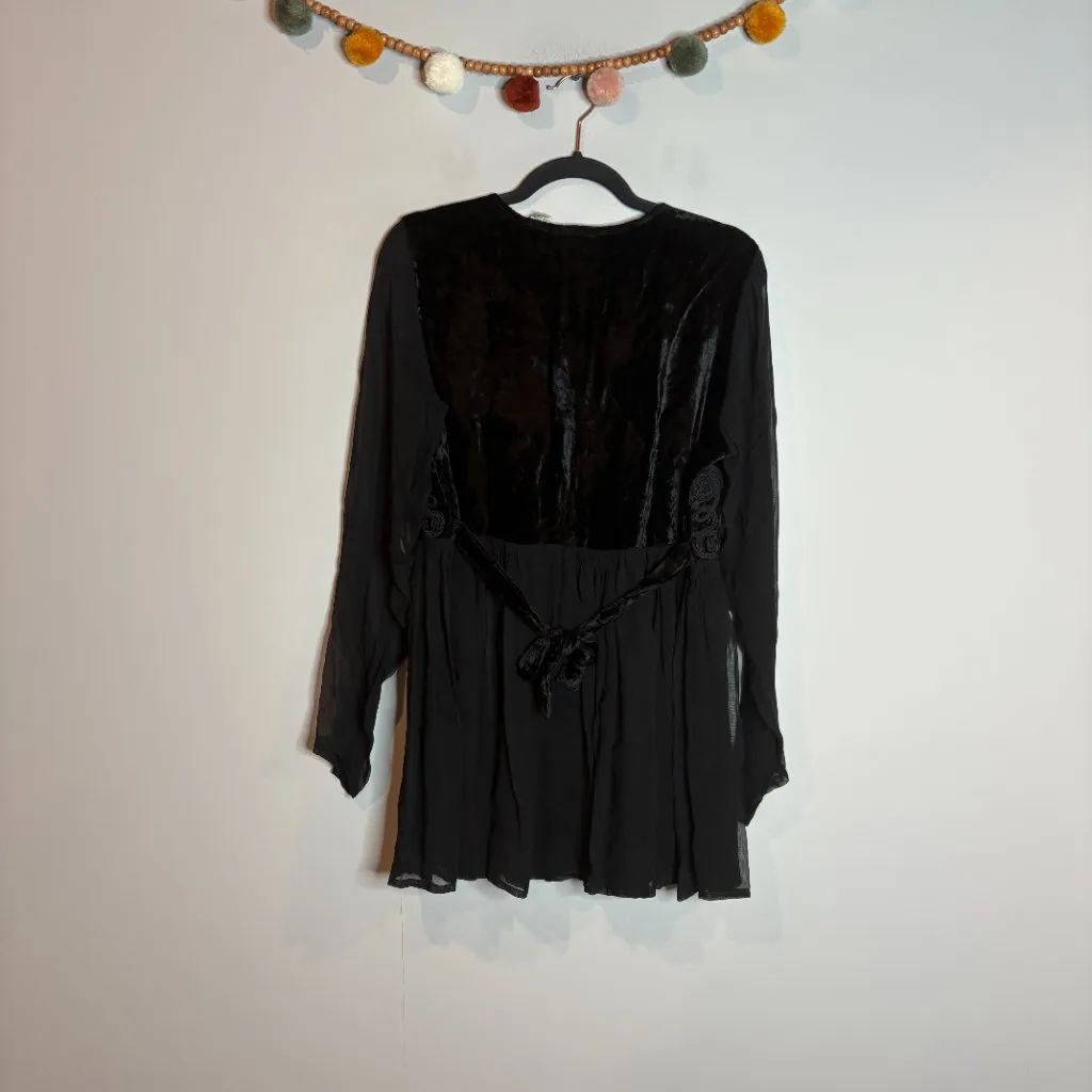 Vintage 1990's goth fairy velvet sheer blouse - Image 5