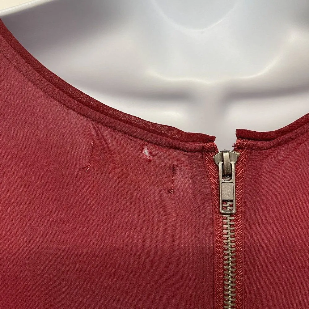 Urban Outfitters Silence + Noise Flirty Burgundy Short Sleeve Swing Dress - Image 7