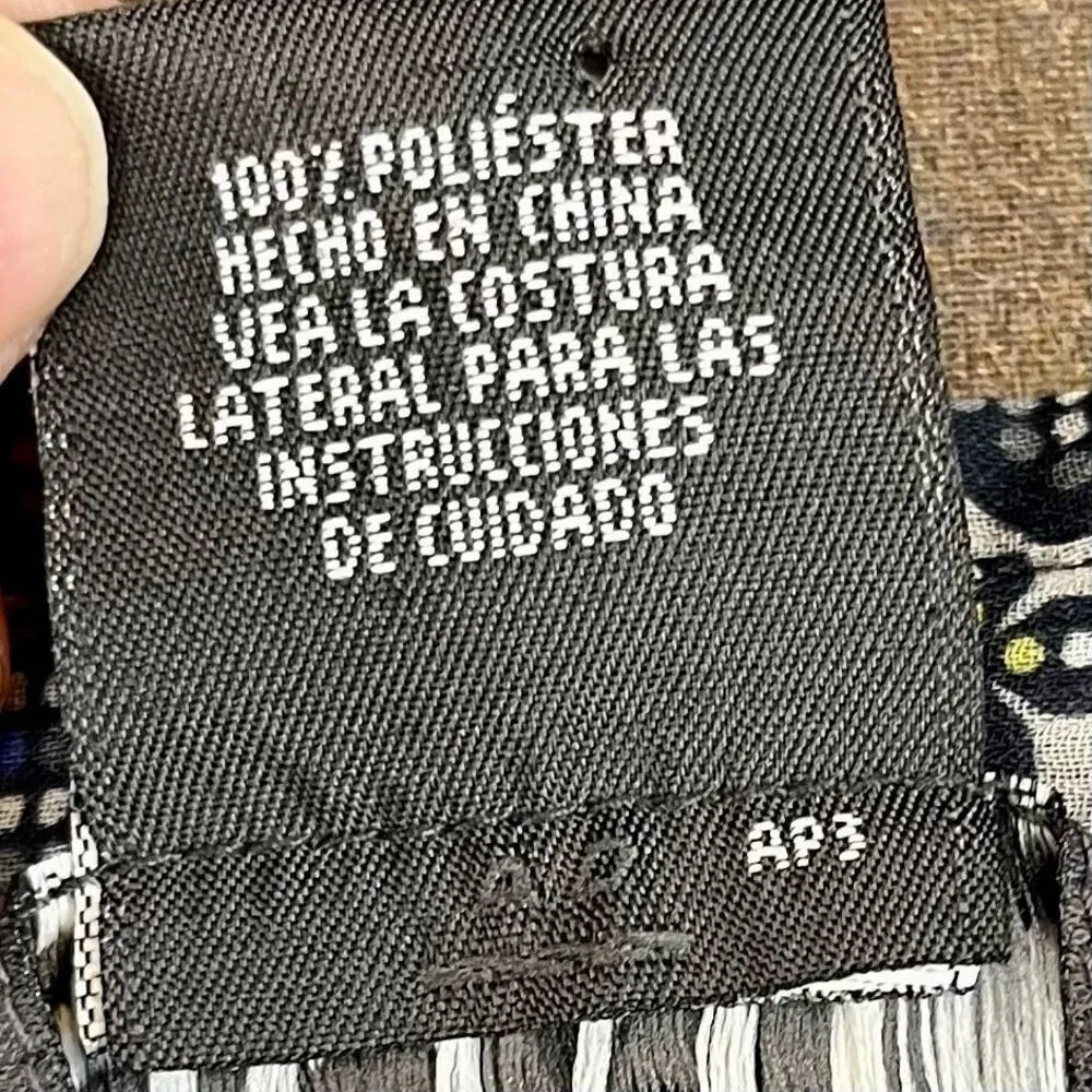 George Me By Mark Eisen Plaid Ruffle Button Down Blouse XL Black - Image 10