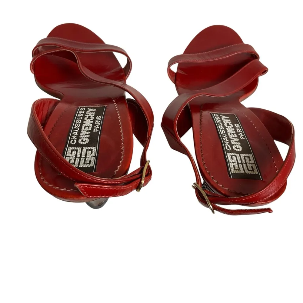 Givenchy Women's Red Sandals Size 7 1/2 - Image 2