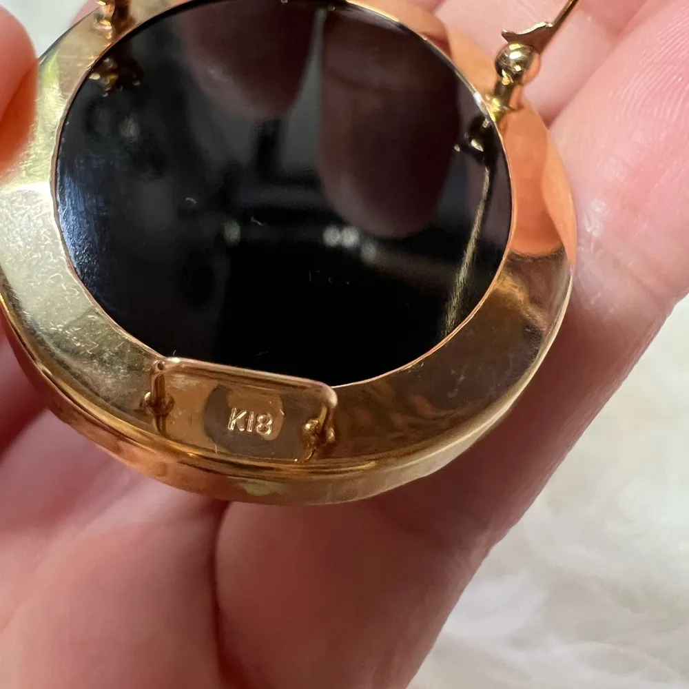 K18 gold Stamped Cameo Brooch. - Image 5