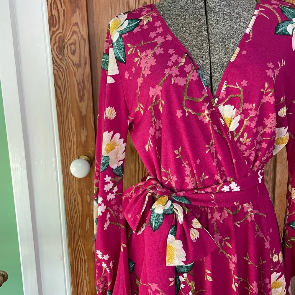 NWT Meghan LA LilyPad Floral 70’s Inspired Puff Sleeve Maxi Dress - Image 6