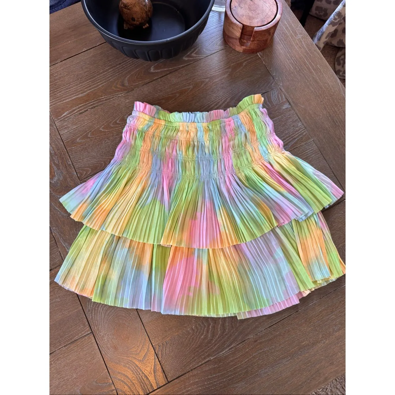 NWT Current Air Pleated Multi Print Mini Skirt Size XS - Image 5