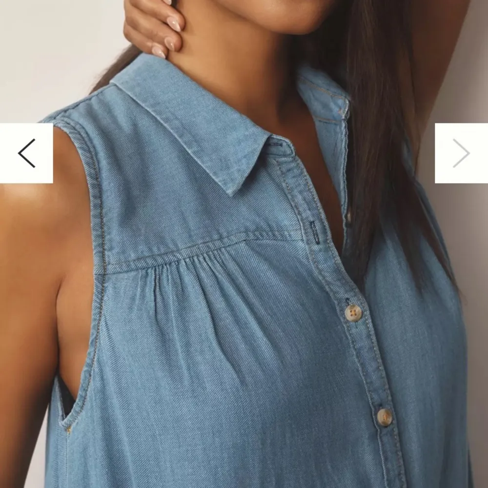 Anthropologie Blue Lightweight Denim Flounce Dress Plus Size 3X New NWT RARE HTF - Image 3