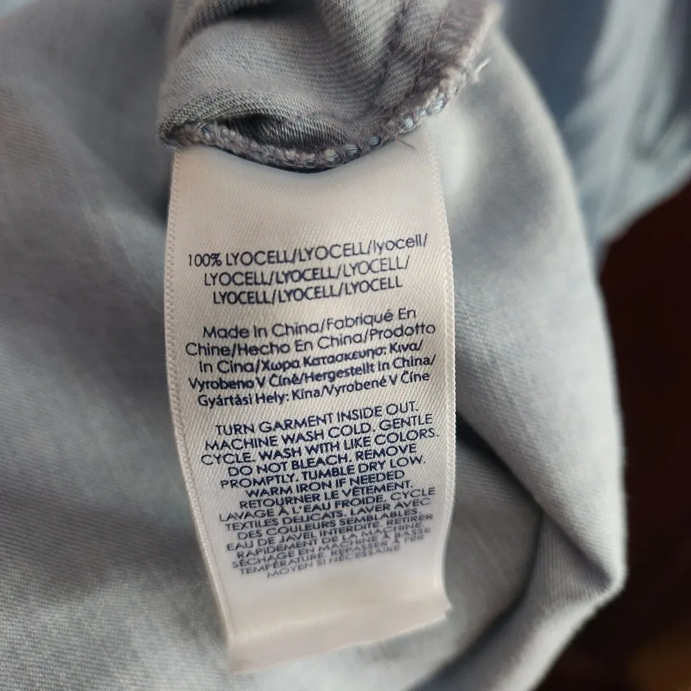 Chaps Denim Light Wash Long Sleeve Denim Jean Shirt Dress Size Small/P/Ch - Image 7