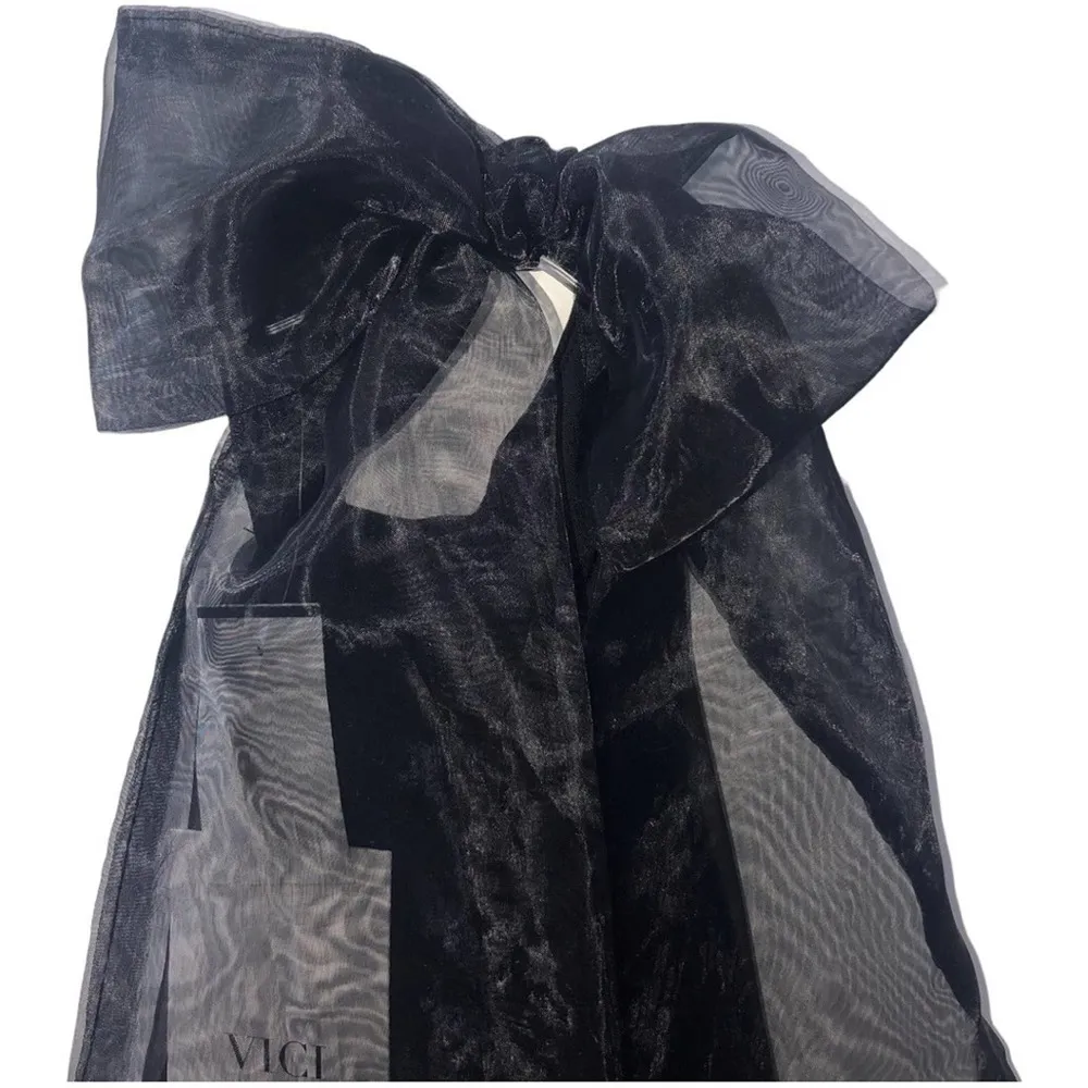 Vici Collection Black Organza Halter Tie Neck Bodysuit XS NWT - Image 6