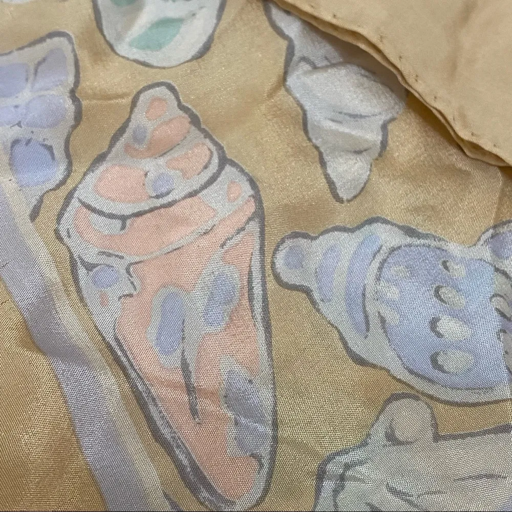 ECHO Seashell Print 100% Silk Scarf 31x30 Pink - Image 11