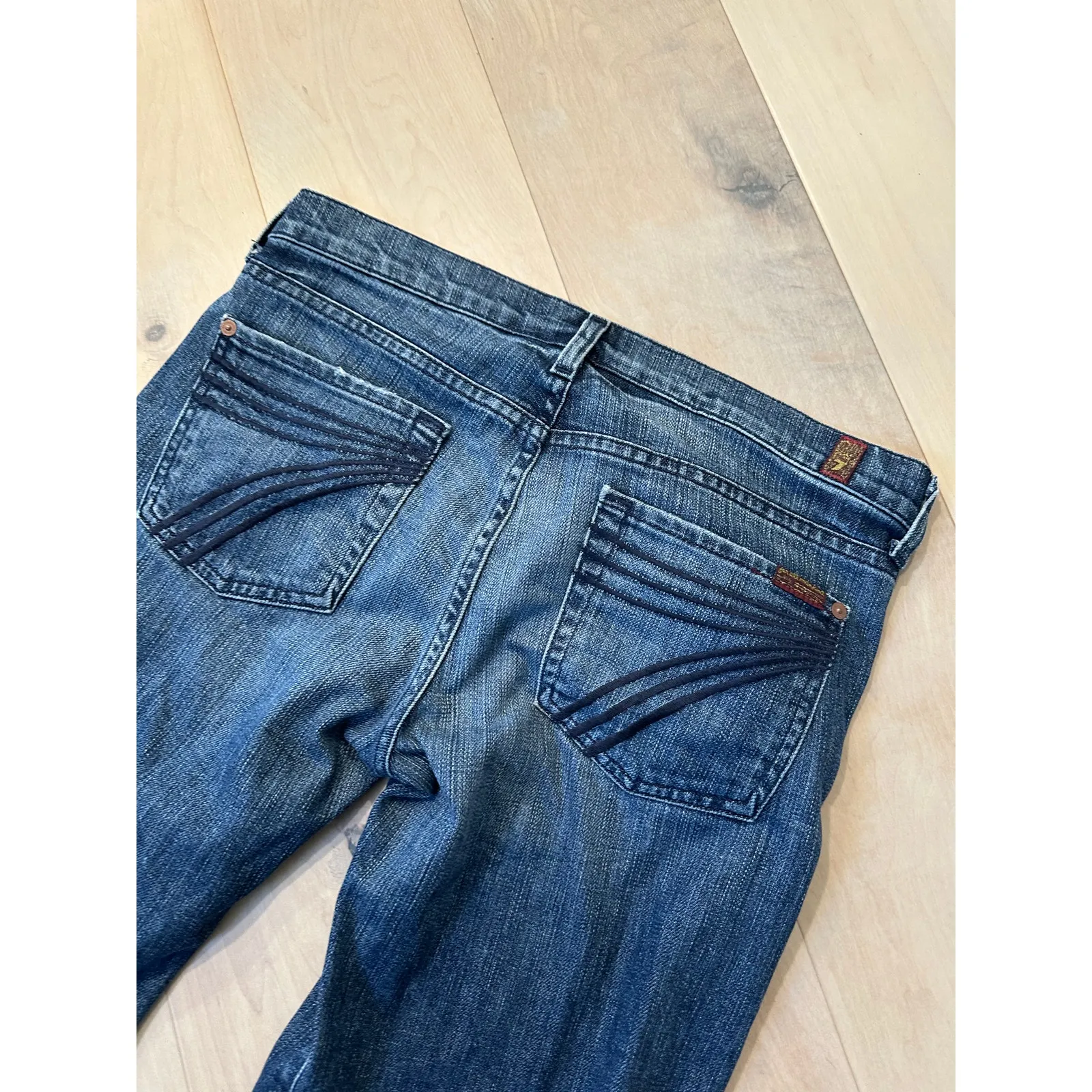Y2K Jorts Dark Wash 7 For all Mankind Size 29 Low Rise Festival  Jean Denim - Image 9