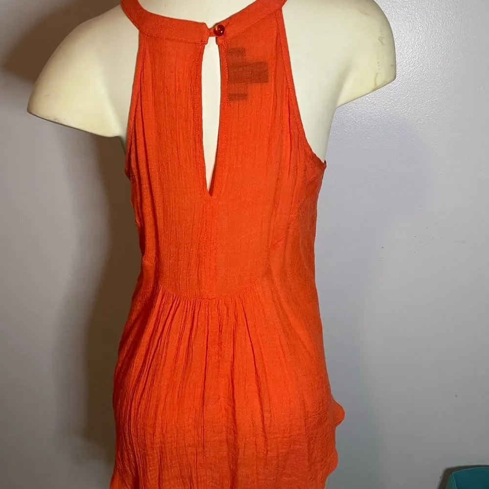 Women’s IZ Byer Orange Halter Top w/ Embellished Collar Size Large - Image 2