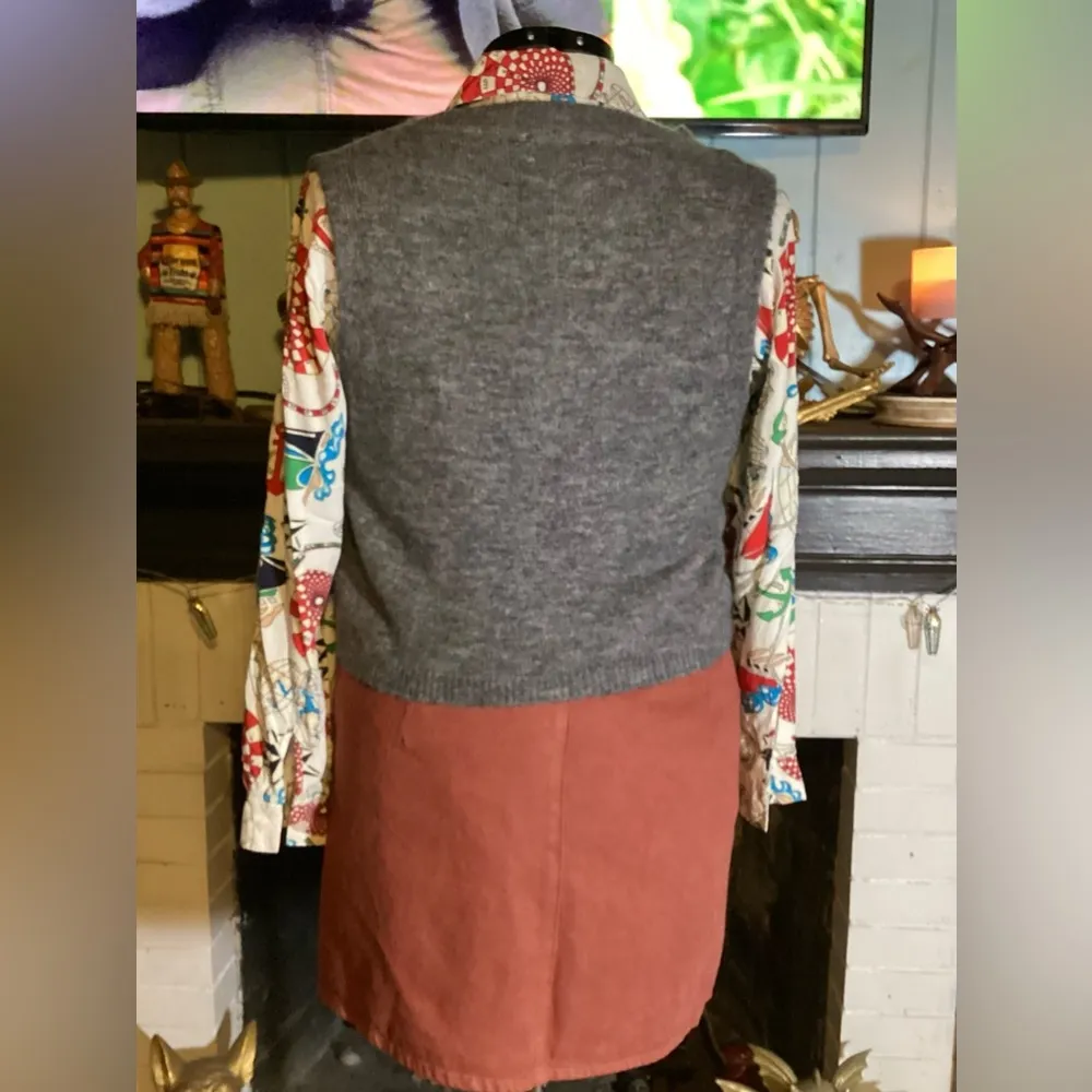 MGN Mango Wool Blend Marled Grey Vest XL - Image 9