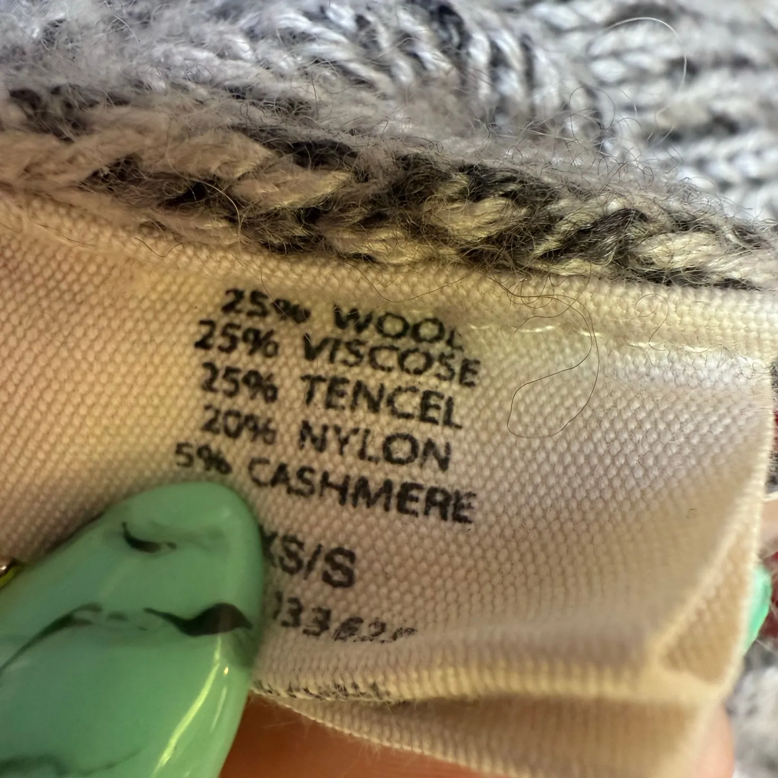 Yoon Wool Blend Sweater Poncho Gray XS/S Cowl Neck Oversized Knit - Image 6