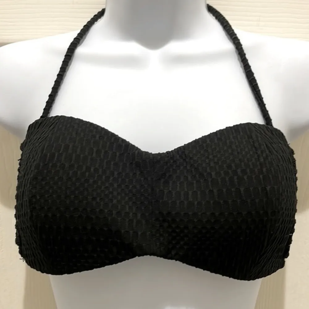 Robin Piccone Black Halter Crochet Bikini Top - Image 2