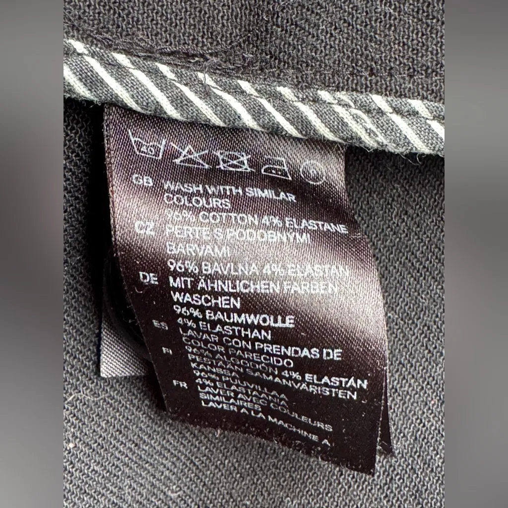 H&M Black Denim Button Front Peacoat Jacket 16 - Image 7