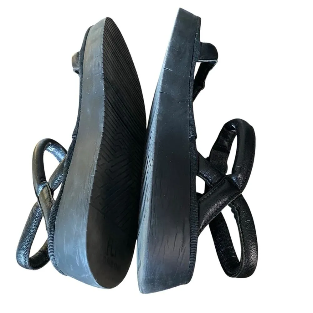 Fly London Ceto Platform Leather Sandals Black Mousse size 40 US 9-9.5 - Image 8
