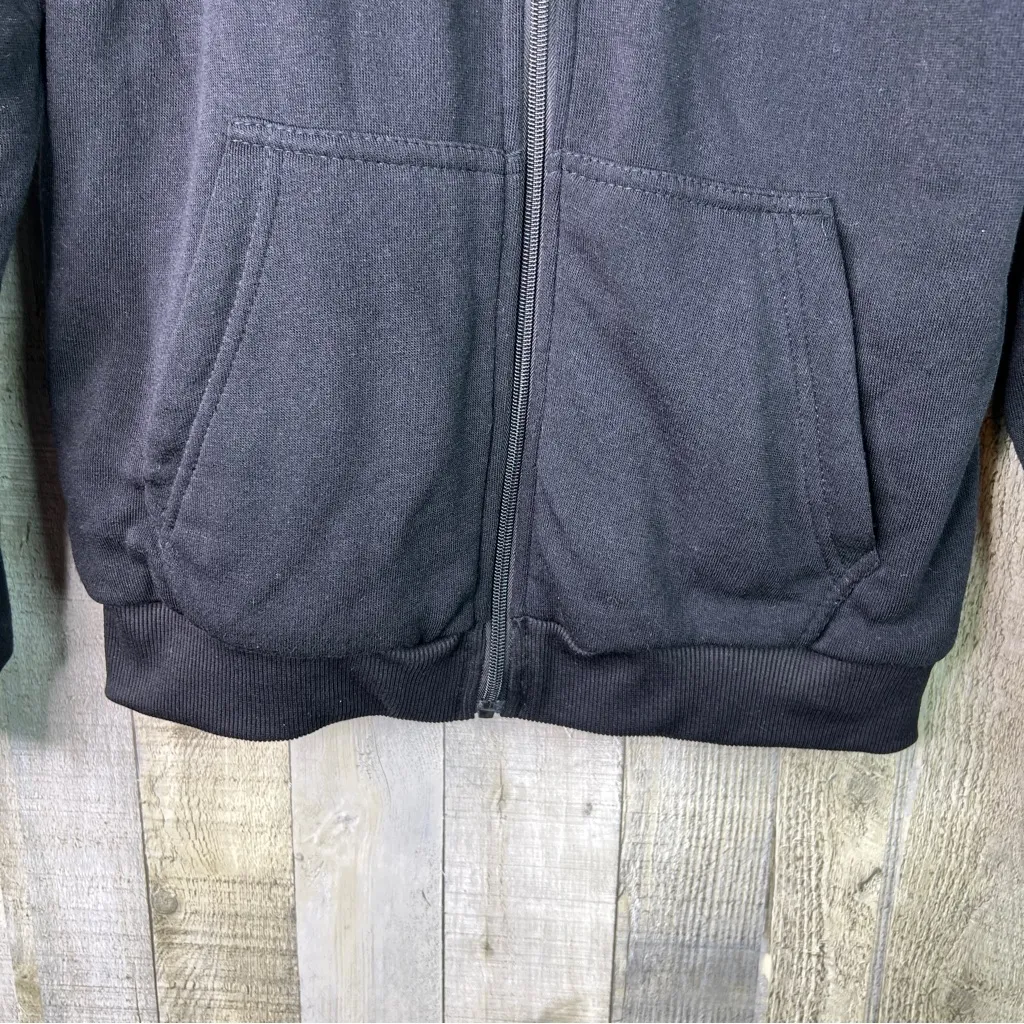 Seven Apparel Black Large Thick Fleece Lined Jacket Long Sleeves Hooded Pockets - Image 4