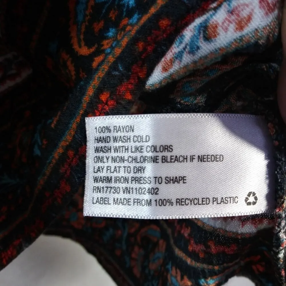 Mossimo Supply Co. Black Boho Print Casual Dress Size Small - Image 9