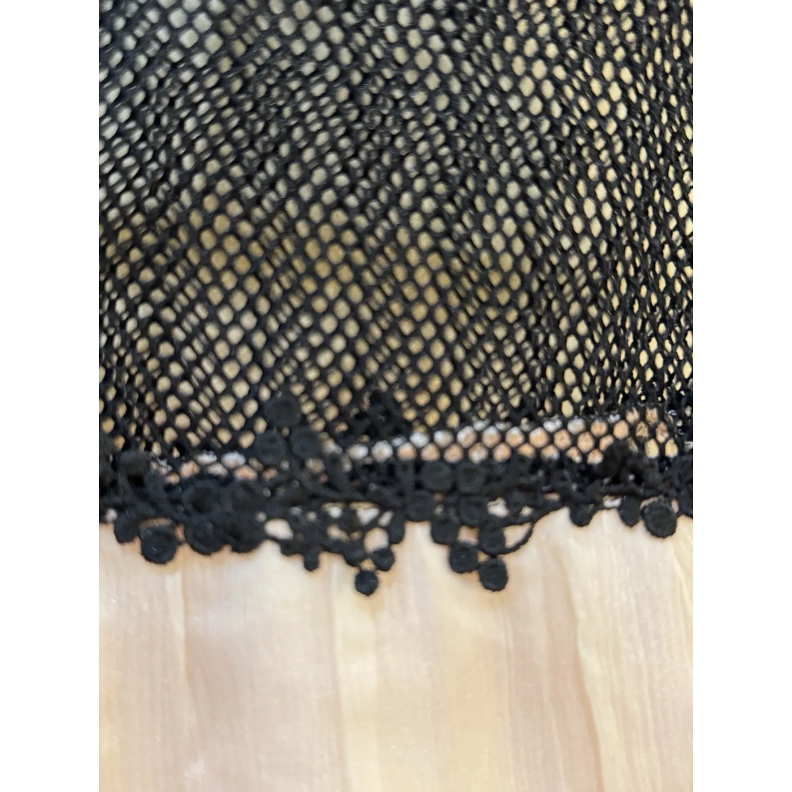 karina Grimaldi Silk Pink Black Blouse Size XS Sheer Romantic Crochet - Image 6