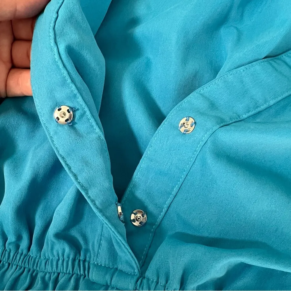 Jodifl Turquoise Tiered Midi Dress - Image 4