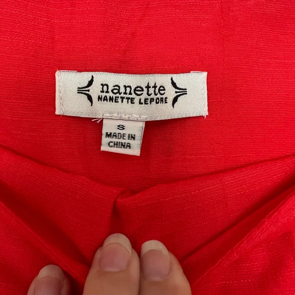 Nanette Lepore Vibrant Red Wide-Leg Pants - Image 3