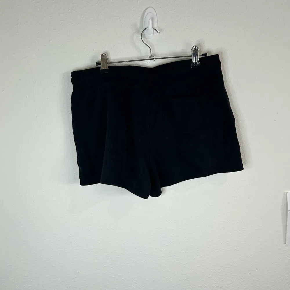 Yogalicious Womens Large Black Lounge Shorts Drawstring Pocket Athleisure Cotton - Image 4