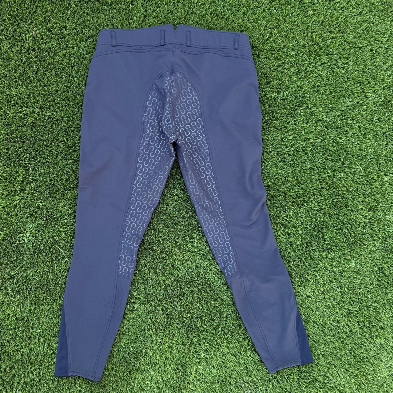 Montar Women Size 48 Black Full Seat Grip Equestrian Breeches Horse Riding Pants Blue - Image 6