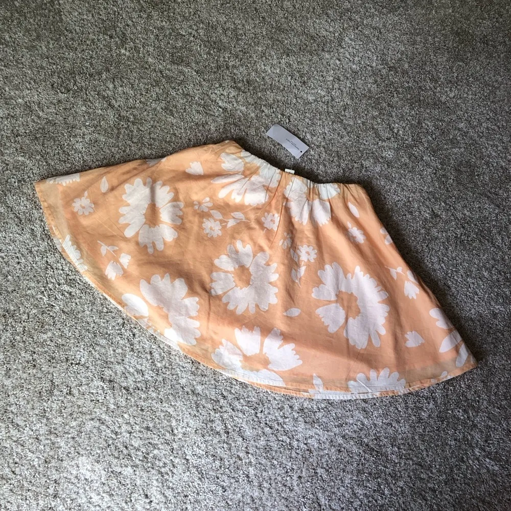 New American Eagle Outfitters Boho Hawaiian Beach Peach floral Mini Skirt sz XS - Image 2