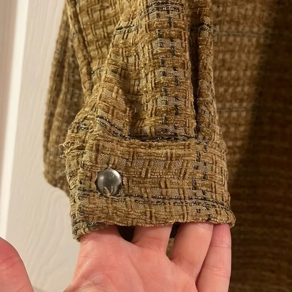 Buckle Gilded Intent corduroy pocket detail button up gold and tan - Image 4