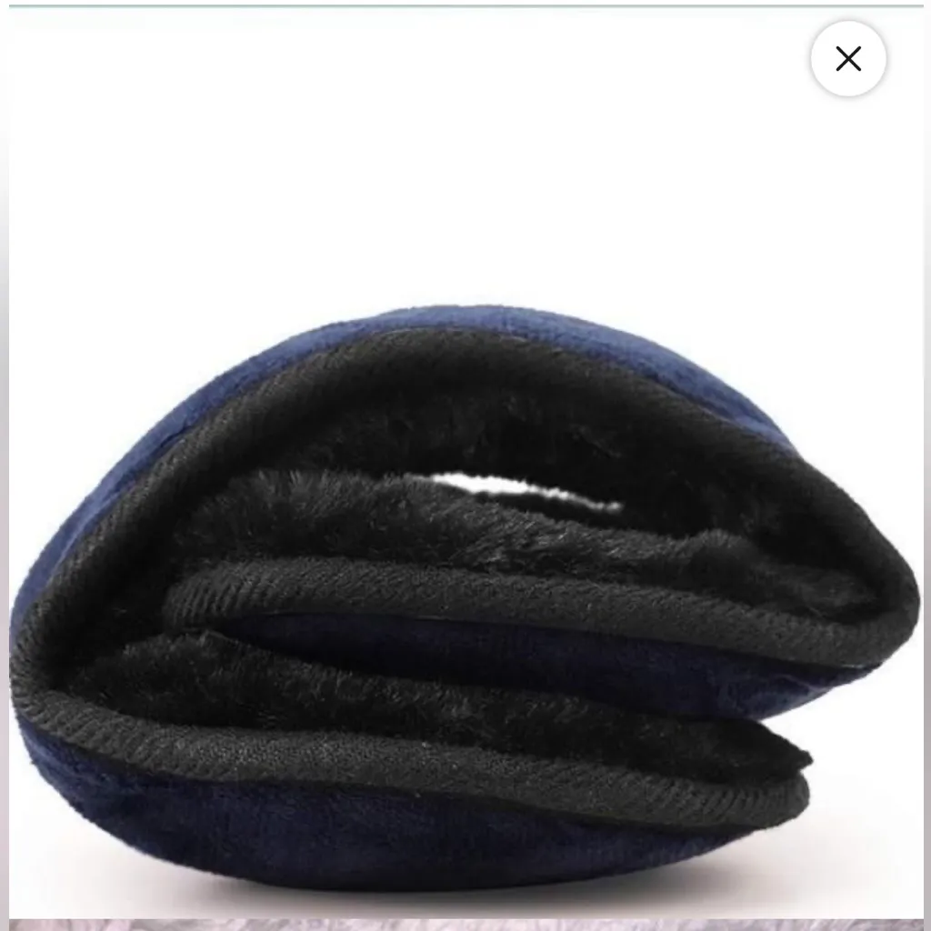 Black & Blue Fleece Ear Warmers - Image 3