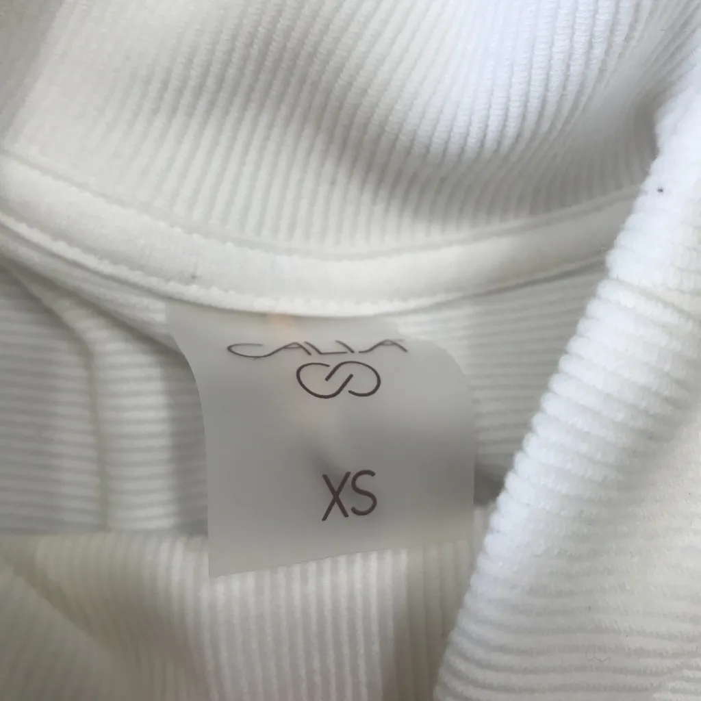 Calia Women's Funnel Neck Pullover in Pure White size XS NWT - Image 6