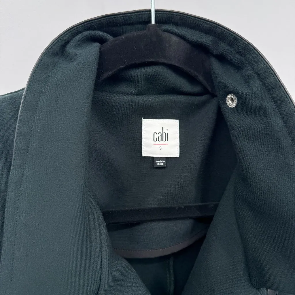Cabi Renaissance Asymmetrical Zip Jacket‎ Womens S Green Black Rayon Style 3725 - Image 5