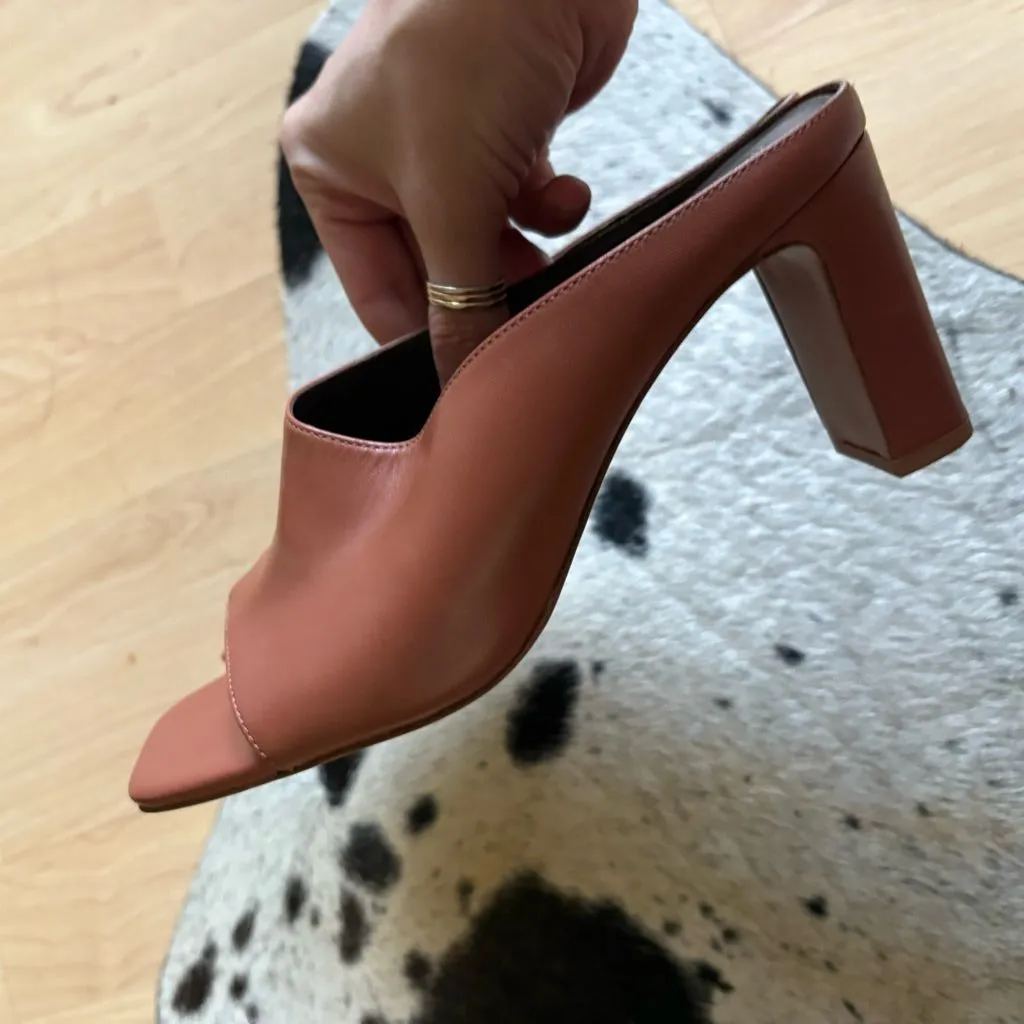 REFORMATION Lou Lou Block Heel Mule In Brown Size‎ 6.5 - Image 6