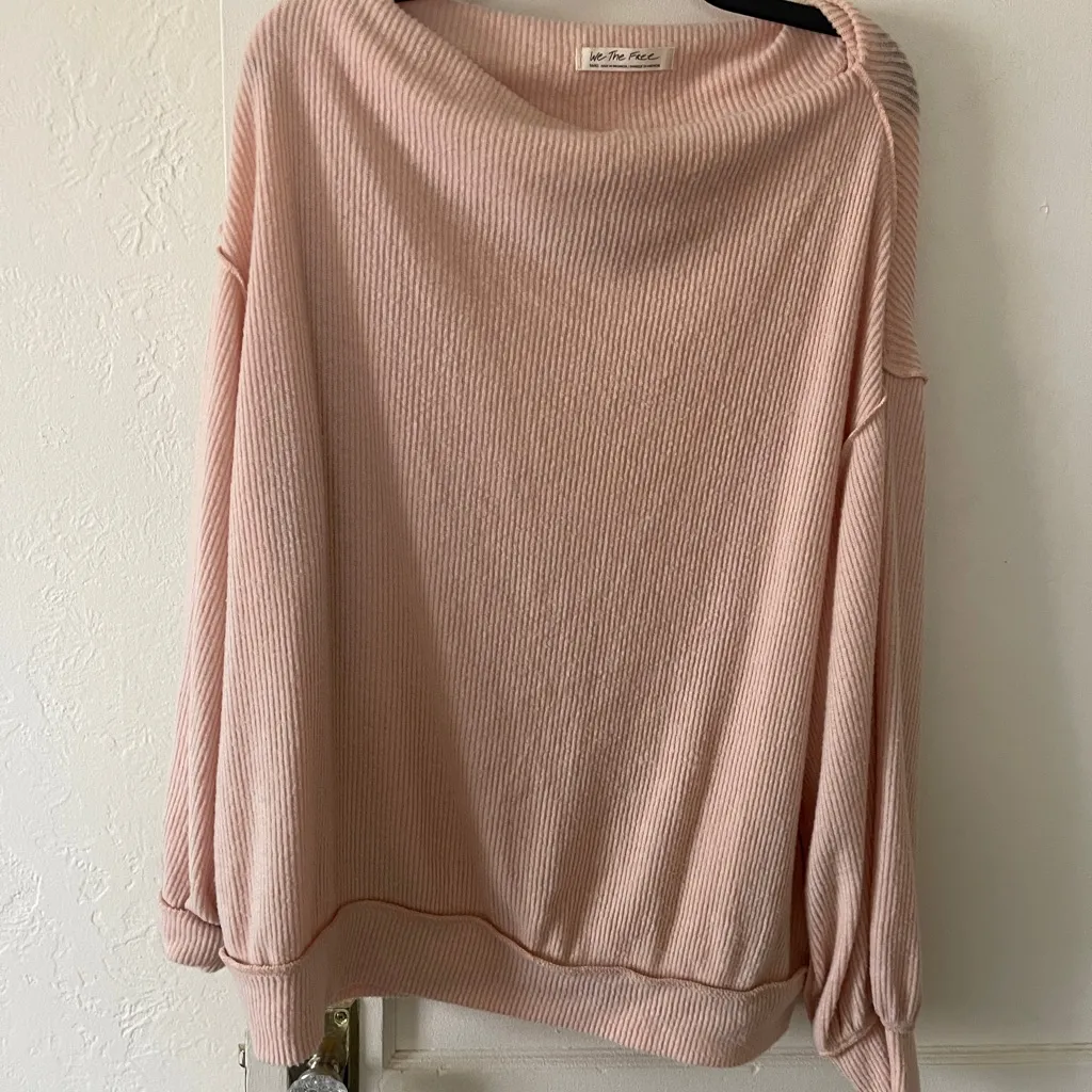 FREE PEOPLE Main Squeeze Brushed Hacci Top Drop Shoulder Sweater Women’s Small - Image 3