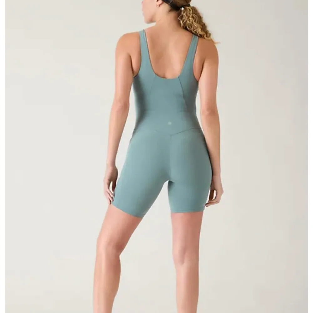 Athleta S Salutation Bike Suit Size Small Oxidized Green - Image 2