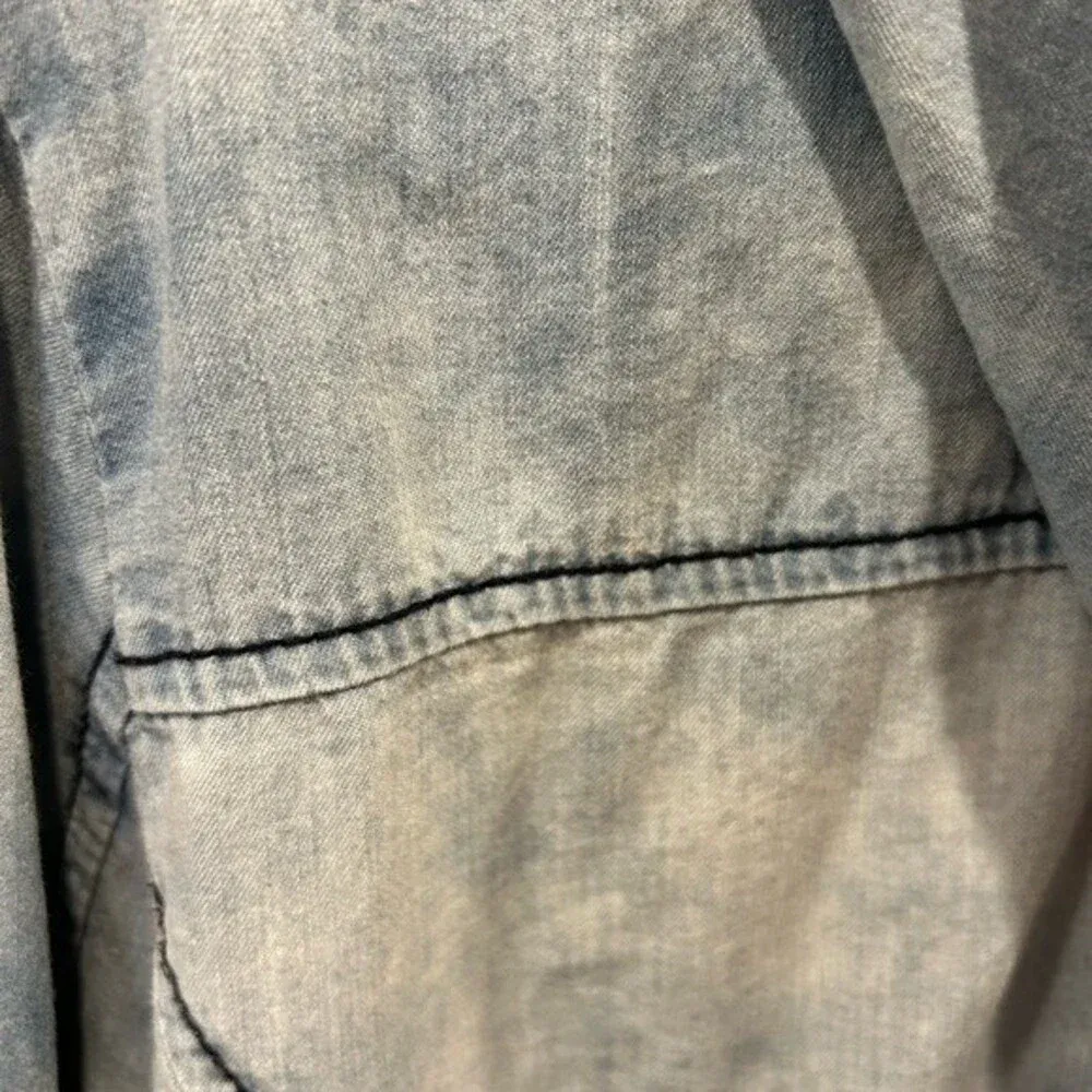 Ashley‎ Denim by 26 International Long sleeve Jean jacket with a hood L Blue Size L - Image 7