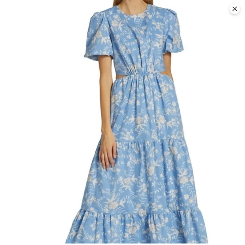 Wayf Light Blue Floral Maxi Dress - Image 5